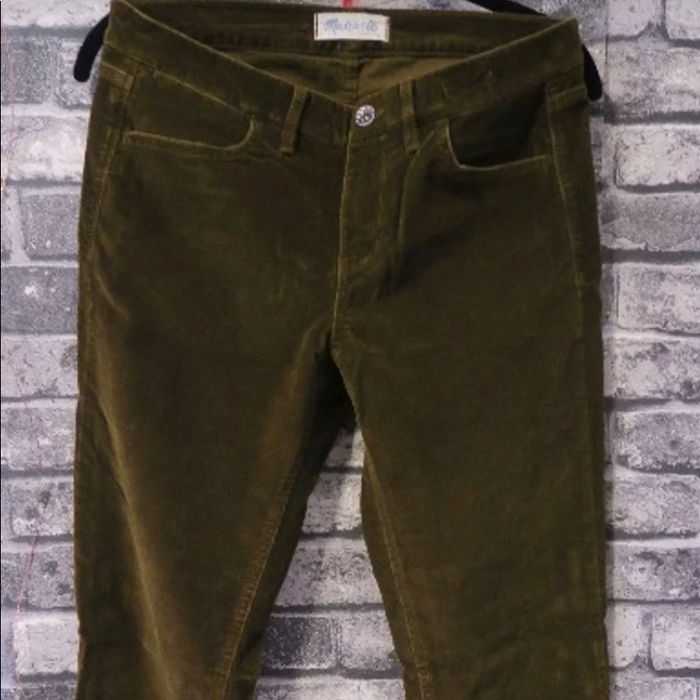 Olive Corduroy Skinny Pants
